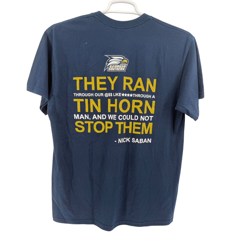 Georgia Southern Eagles GATA Nick Saban Quote T Shirt Mens Large Navy Blue NWT - Picture 6 of 6